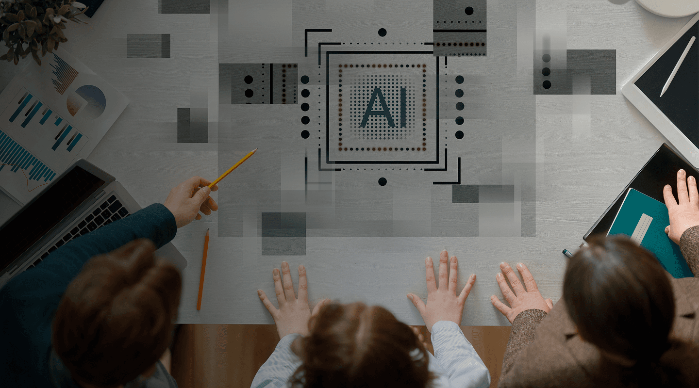 Abstract blue AI circuit background